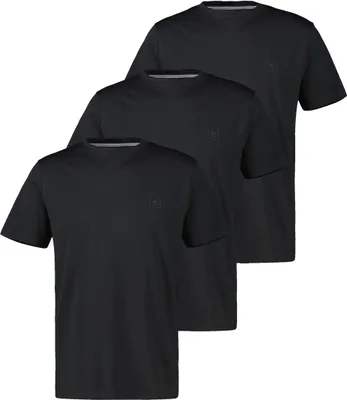 Produktbild von LERROS 3er Pack Basic T-Shirt Pima Baumwolle extra weich, Normale Passform, Atmungsaktiv mit Logo-Print