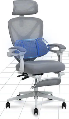 Zdjęcie produktu dla Ergonomiczne krzesło biurowe OC4WG, odchylane o 135°, szaro-białe
