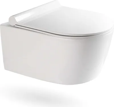 Produktbild von VILSTEIN Hänge WC Spülrandlos I Wand WC I Tiefspüler I inkl. abnehmbaren WC-Sitz mit Absenkautomatik