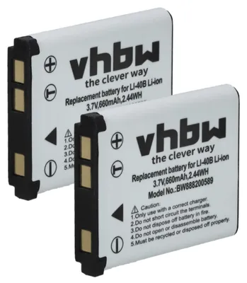 Produktbild von vhbw 2x Akku kompatibel mit Fujifilm FinePix JZ260, JZ250, JX590, JX700, JX580, JZ100, JZ110, JX710, JZ300, JZ200 Kamera (660 mAh, 3,7 V, Li-Ion)