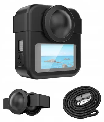 Immagine prodotto di Set 3 in 1: custodia + protezione per l'obiettivo + cinturino per GoPro MAX 2 / MAX2 / PU1099B