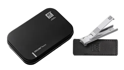 Produktbild von Zwilling TWIN® S Nagelknipser Lederhülle + Alubox Schwarz + Geschenkverpackung
