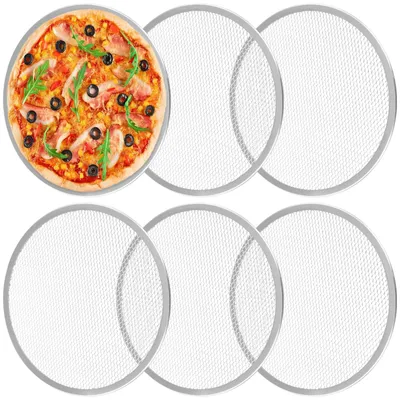 Produktbild von PINGEUI Pizzaschiebe aus Aluminium, 30,5 cm, für den Ofen, runde Backbleche, gleichmäßige Wärmeverteilung, 6 Stück