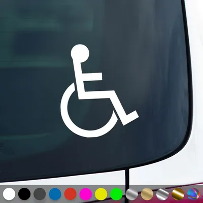 Produktbild von PantherPixel Behindert Aufkleber Handicap Rollstuhlfahrer Sticker Auto Geschenkidee Farbe Weiss