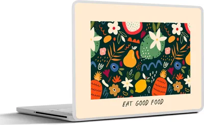 Produktbild von MuchoWow® Laptop Aufkleber Sticker Cover Zitate - Essen - Essen Sie gut - Sprichwörter 36.5x27.5 cm - Laptop-Sticker