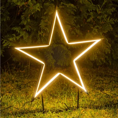 Produktbild von Neon-Stern 70 cm mit 240 warmweiß LEDs Neonlichtband Weihnachtsstecker