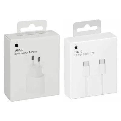 Produktbild von Apple 20W USB-C Power Adapter (Netzteil) + Apple 1m 60W USB-C to C Cable Ladekabel iPhone 17 16 15 Pro Max Air iPad Macbook