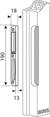 Immagine prodotto di Apriporta da infilare per porta d'ingresso in legno, destra, 190x18x14mm, Secury-Europa, E-22870-00-R-1 - FERCO by THIRARD