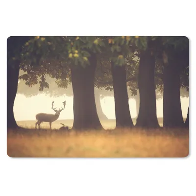 Produktbild von MuchoWow® Mauspad Mousepad Hirsche - Bäume - Wald 27x18 cm - Mousepads - Maus Mat - Pad - Mausunterlage - Büroartikel - Desk Matten