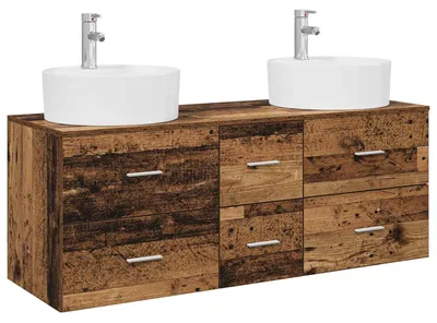 Produktbild von Badezimmermöbel-Set 3 stk. Altholz 49,5 x 44,5 x 65 cm