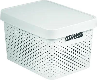 Productafbeelding van Curver INFINITY opbergbox met deksel en gaatjespatroon, 17 liter, wit