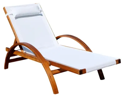 Produktbild von AS-S Sonnenliege VALENCIA aus Holz Lärche mit Kopfpolster