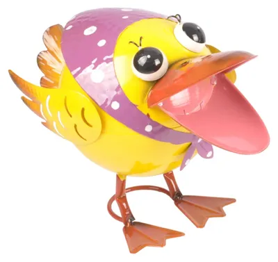 Produktbild von BURI Garten Dekofigur bunter Vogel aus Metall Gartendeko Gartenfigur Metalldeko
