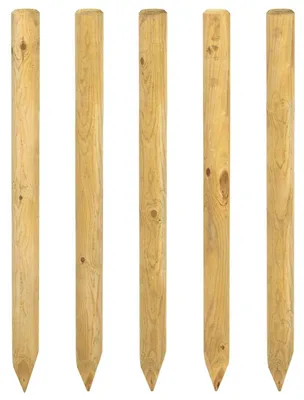 Zdjęcie produktu dla vidaXL Słupki ogrodzeniowe, 5 sztuk, zielone, 120 cm, drewno sosnowe