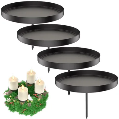 Obrázok produktu pre Držiak na sviečky, adventný veniec, čierne sviečky, 8 cm