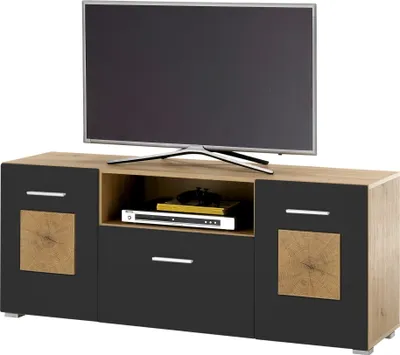 Produktbild von Lowboard >Georgia< in Eiche Artisan Nachbildung - 140x58x38cm (BxHxT)