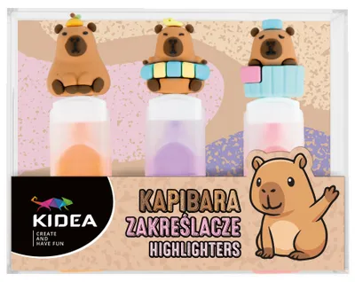 Zdjęcie produktu dla Zakreślacze Kapibara 3 sztuki Kidea