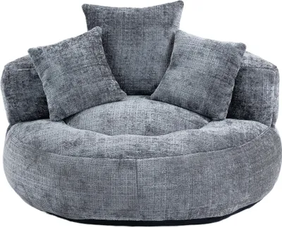 Immagine prodotto di Poltrona a sacco Lazy Sofa Lounger con schienale alto, con tre cuscini, per adulti e bambini, per interni ed esterni, poltrona singola da gaming per l'ufficio