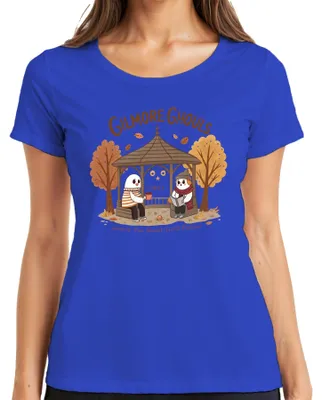 Productafbeelding van Gilmore Ghouls: Waar je ook bent, ik volg je. "Herbst Geister" - Schattig dames T-shirt, blauw, maat M