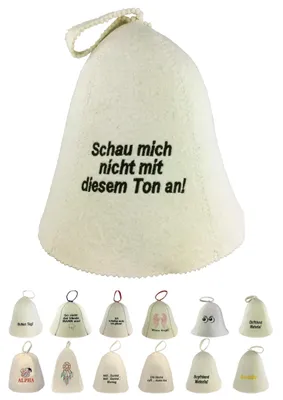 Produktbild von Saunahut aus Wollfilz (SS20-07) Saunamütze mit witzigen Motiven, Filz Kopfschutz Saunakappe Filzkappe Mütze Filzhut Kappe Sauna Hut