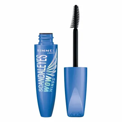 Produktbild von Rimmel Scandaleyes WOW Wings Wateproof, Schwarz, Black, Locken, Volumengebend, 12 ml, Frauen, Aqua/water/eau, Paraffin, Glyceryl Stearate, Copernicia Cerifera Cera/copernicia Cerifera...