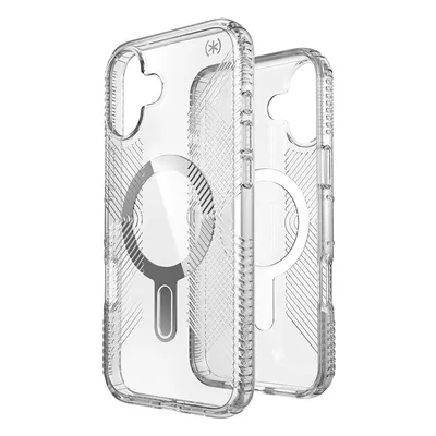 Image de Speck Presidio Perfect-Clear Grip ClickLock & MagSafe Apple iPhone 16 Plus (Clair / Finition Chrome / Argent Serein)