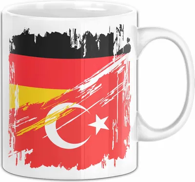Produktbild von Türkei Deutschland Flagge Halb Deutscher Halb Türke Fußball Germany 2024 Europa Turkey (Weiß)