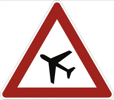 Produktbild von Verkehrsschild VZ101-10, Flugbetrieb (Aufstellung rechts), Alu, RA1, 1260 mm SL