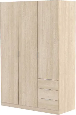 Immagine prodotto di Dmora Guardaroba 3 Ante Astuzzia 52x121 cm Marrone Rovere, Appendiabiti 3 Ante