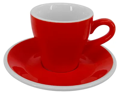 Image de Tasse à espresso avec soucoupe Milano, 75 ml, rouge