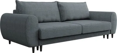 Produktbild von MIRJAN24 Sofa Sonia, Schlafsofa mit Bettkasten und Schlaffunktion, Holzfüße, Wohnzimmer Polstersofa, Rückenlehne in Form beweglicher Kissen (Farbe: Onega 07)