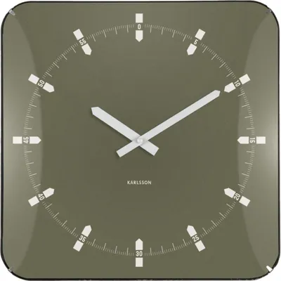 Produktbild von Karlsson - Wanduhr Sucinto Dome Square - Grün - 35x35x35cm