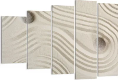 Produktbild von Bild auf Leinwand - Leinwandbild - 5 Teile - Steine Figuren Sand - 150x100cm - Wand Bild - Wanddeko - Wandbilder - Leinwanddruck - Bilder - Wanddekoration - Leinwand bilder - Wandbild - EG150x100-5127