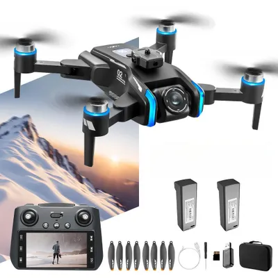 Produktbild von AIORBER 4K Drohne, mit GPS & optischer Flusspositionierung, Gestensteuerung, EIS, Brushless Motor, Obstacle Avoidance, 23,3 x 26,8 x 6,5 cm, Schwarz