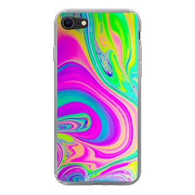 Produktbild von MuchoWow® Handyhülle Schutzhülle Hülle für iPhone 7 Formen - Farbe - Kunst - Psychedelisch Silikon Softcase Handy Hülle - Kartenhalter