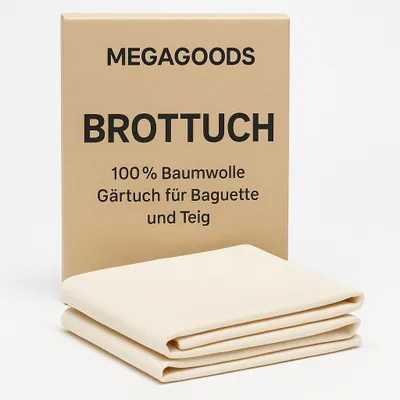 Produktbild von Brotbacktuch 100 % Baumwolle Gärtuch für Baguette und Teig DE.