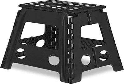 Productafbeelding van Famanu opklapbare trap, 40 cm hoog - 1 treepje - belastbaar tot 120 kg - kunststof - antislip - zwart