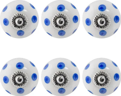 Produktbild von Runde Keramik-Möbelknöpfe von Nicola Spring, Marineblau, 6 Stück