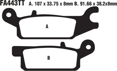 Immagine prodotto di Pastiglie freno anteriori per Yamaha YFM 250 R YFM25R, anni di produzione 2008-2014 - Pastiglie freno EBC - Nuove