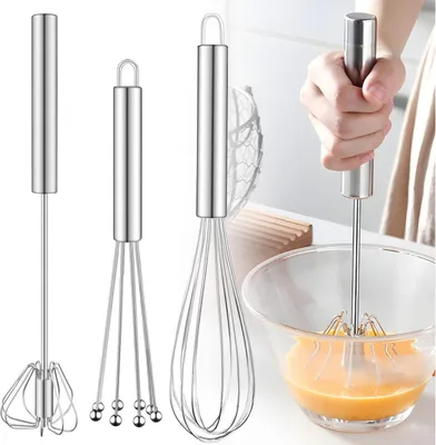 Zdjęcie produktu dla Zestaw trzepaczek ze stali nierdzewnej 3 szt. trzepaczka balonowa trzepaczka Flexi srebrna