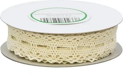 Produktbild von Baumwollspitze Spitze Spitzenborte Spitzenband Klöppelspitze 2cm/4.55m, cremig
