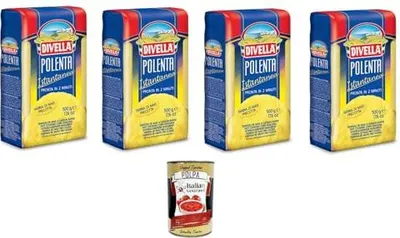 Produktbild von 4x DIVELLA INSTANT POLENTA MEHL GR.500 + Italian Gourmet polpa 400g