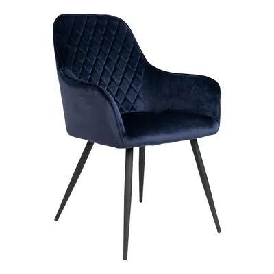 Image de Hasse Chaise de salle à manger en velours, bleu.