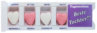 Produktbild von Tablettenbox Beste Tochter mit Traubenzucker Herzen Scherzartikel 25g