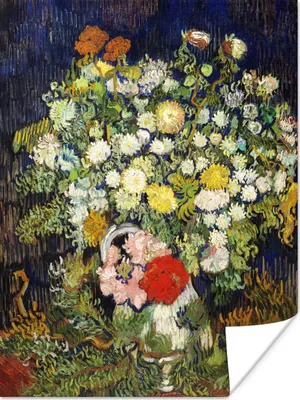 Produktbild von MuchoWow® Poster Blumenstrauß in einer Vase - Vincent van Gogh 120x160 cm - Wandbilder