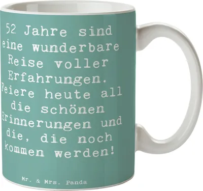 Produktbild von Mr. & Mrs. Panda Pott Spruch 52. Geburtstag - Meeresbrise - Geschenk, feiern, wertschätzende Geschenke, Teepott, Kaffeetasse, Tasse, Becher, Kaffeebecher, Happy Birthday