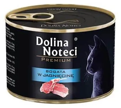 Zdjęcie produktu dla Dolina Noteci Premium dla kota bogata w jagnięcinę 185g, Dorosły, Każda rasa, Wołowina, Kurczak, Jagnięcina, Wieprzowina, 185 g