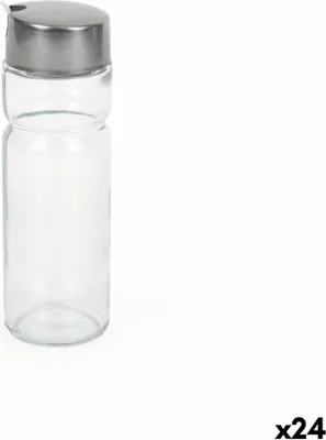 Produktbild von Ölfläschchen Quttin Durchsichtig Silberfarben Glas 0,2 L 5 x 5 x 15 cm (24 Stück)