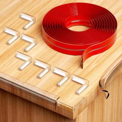 Immagine prodotto di Angoli protettivi in silicone per bambini - Trasparenza per i mobili | Sicurezza per i bambini | Protezioni per tavoli, armadi, pareti e letti