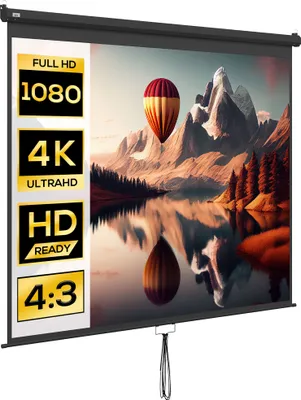 Produktbild von HOMCOM 120 Zoll Projektionsleinwand 16:9/4:3 Format Einstellbar, Kompakte Projektionsleinwand 244x183cm Schwarz und Weiß